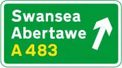 Bilingual direction sign (Wales)