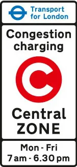 Entrance to a congestion charging zone