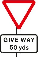 Distance to the give-way line ahead