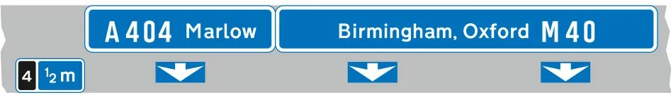 Get in lane (overhead direction sign)