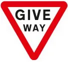Give way to traffic on a major road