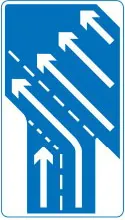 Traffic in the right-hand lane of a slip road joining