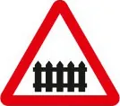 Level crossing with barrier or gate ahead