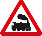 Level crossing without barrier or gate ahead