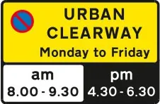 No stopping during the times shown