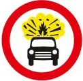 No vehicles carrying explosives