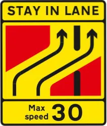 Lane crossover at contraflow road works