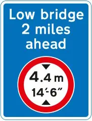 Advance warning of a restriction ahead