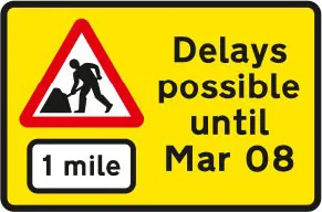 Road works 1 mile ahead