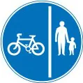 Segregated pedal cycle and pedestrian route