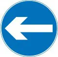 Turn left (or right if the symbol is reversed)