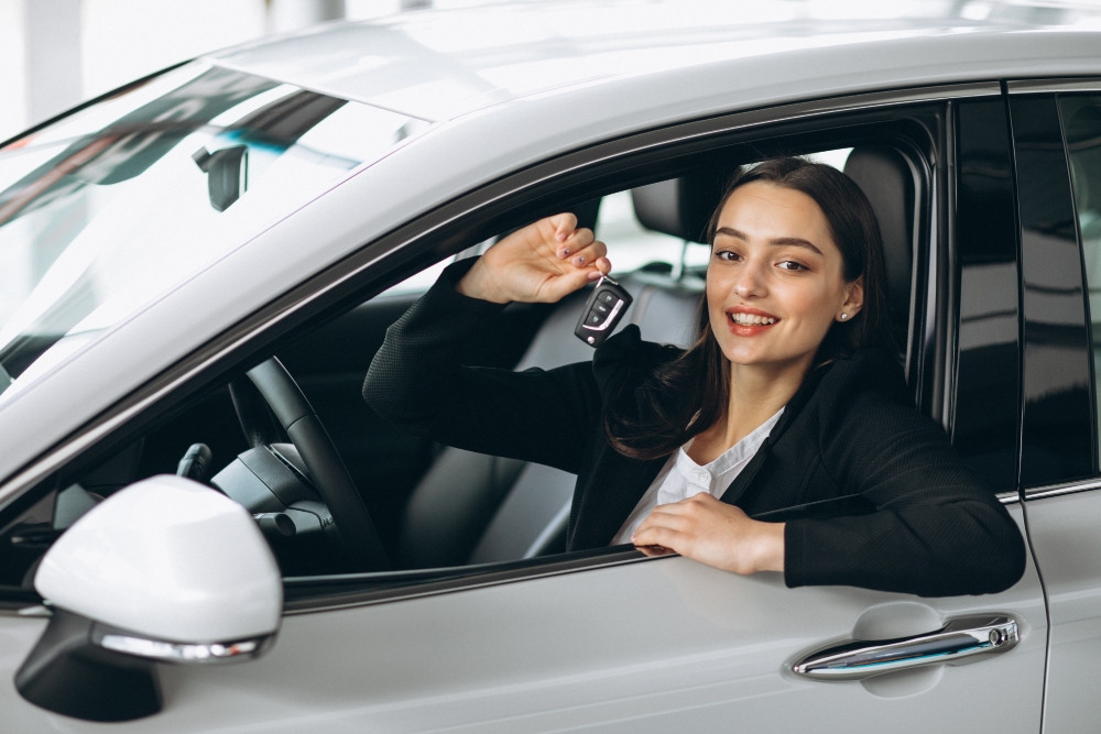 female driving instructor