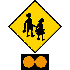 School children crossing ahead